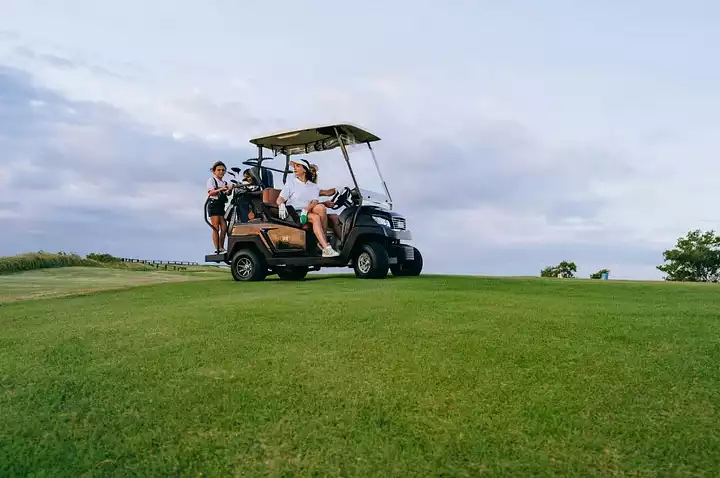 golf cart on the course